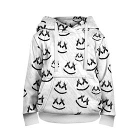 Детская толстовка 3D с принтом MARSHMELLO PATTERN в городе Новоалтайск, 100% полиэстер | двухслойный капюшон со шнурком для регулировки, мягкие манжеты на рукавах и по низу толстовки, спереди карман-кенгуру с мягким внутренним слоем | dj | marshmello | usa | америка | клубная музыка | маршмелло | музыка | музыкант