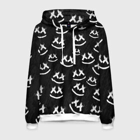 Мужская толстовка 3D с принтом MARSHMELLO PATTERN в городе Новоалтайск, 100% полиэстер | двухслойный капюшон со шнурком для регулировки, мягкие манжеты на рукавах и по низу толстовки, спереди карман-кенгуру с мягким внутренним слоем. | dj | marshmello | usa | америка | клубная музыка | маршмелло | музыка | музыкант