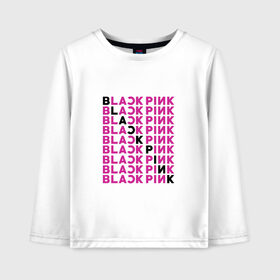 Детский лонгслив хлопок с принтом BlackPink в городе Новоалтайск, 100% хлопок | круглый вырез горловины, полуприлегающий силуэт, длина до линии бедер | black  pink | blackpink | jennie | jisoo | k pop | lalisa | группа | к поп | корейская группа | розовый | черный