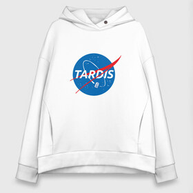 Женское худи Oversize хлопок с принтом TARDIS DOCTOR WHO NASA в городе Новоалтайск, френч-терри — 70% хлопок, 30% полиэстер. Мягкий теплый начес внутри —100% хлопок | боковые карманы, эластичные манжеты и нижняя кромка, капюшон на магнитной кнопке | doctor who | nasa | tardis | доктор кто | машина времени | наса | тардис
