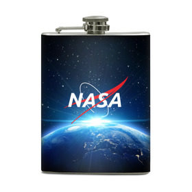 Фляга с принтом NASA в городе Новоалтайск, металлический корпус | емкость 0,22 л, размер 125 х 94 мм. Виниловая наклейка запечатывается полностью | galaxy | nasa | planet | star | астрономия | галактика | звезды | космос | надписи | наса | планета