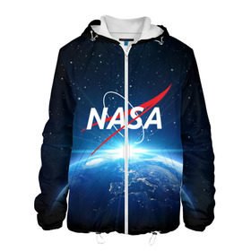 Мужская куртка 3D с принтом NASA в городе Новоалтайск, ткань верха — 100% полиэстер, подклад — флис | прямой крой, подол и капюшон оформлены резинкой с фиксаторами, два кармана без застежек по бокам, один большой потайной карман на груди. Карман на груди застегивается на липучку | galaxy | nasa | planet | star | астрономия | галактика | звезды | космос | надписи | наса | планета