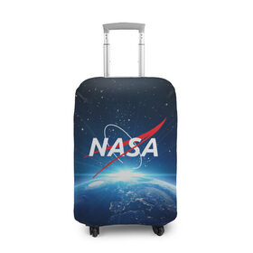 Чехол для чемодана 3D с принтом NASA в городе Новоалтайск, 86% полиэфир, 14% спандекс | двустороннее нанесение принта, прорези для ручек и колес | galaxy | nasa | planet | star | астрономия | галактика | звезды | космос | надписи | наса | планета