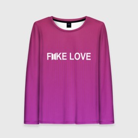 Женский лонгслив 3D с принтом BTS FAKE LOVE в городе Новоалтайск, 100% полиэстер | длинные рукава, круглый вырез горловины, полуприлегающий силуэт | bts | bts army | j hope | jimin | jin | jungkook | k pop | rap monster | rapmon | suga | v | бтс | группа | корея