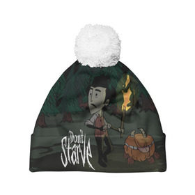 Шапка 3D c помпоном с принтом DON`T STARVE в городе Новоалтайск, 100% полиэстер | универсальный размер, печать по всей поверхности изделия | action | adventure | dont starve | gamer | player | twitch | игра