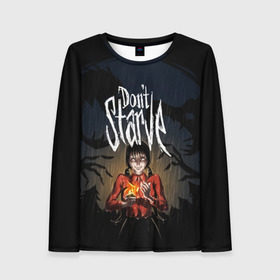 Женский лонгслив 3D с принтом DON`T STARVE в городе Новоалтайск, 100% полиэстер | длинные рукава, круглый вырез горловины, полуприлегающий силуэт | action | adventure | dont starve | gamer | player | twitch | игра