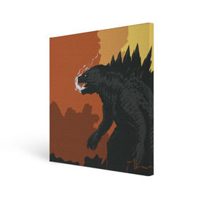 Холст квадратный с принтом GODZILLA в городе Новоалтайск, 100% ПВХ |  | Тематика изображения на принте: comic con | godzilla | gojira | logo | годзилла | знаки | иероглифы | лого | монстр | фильм | чудовище