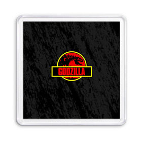 Магнит 55*55 с принтом JURASSIC GODZILLA в городе Новоалтайск, Пластик | Размер: 65*65 мм; Размер печати: 55*55 мм | Тематика изображения на принте: comic con | godzilla | gojira | logo | годзилла | знаки | иероглифы | лого | монстр | фильм | чудовище