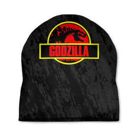 Шапка 3D с принтом JURASSIC GODZILLA в городе Новоалтайск, 100% полиэстер | универсальный размер, печать по всей поверхности изделия | Тематика изображения на принте: comic con | godzilla | gojira | logo | годзилла | знаки | иероглифы | лого | монстр | фильм | чудовище