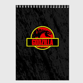 Скетчбук с принтом JURASSIC GODZILLA ГОДЗИЛЛА в городе Новоалтайск, 100% бумага
 | 48 листов, плотность листов — 100 г/м2, плотность картонной обложки — 250 г/м2. Листы скреплены сверху удобной пружинной спиралью | Тематика изображения на принте: comic con | godzilla | gojira | logo | годзилла | знаки | иероглифы | лого | монстр | фильм | чудовище