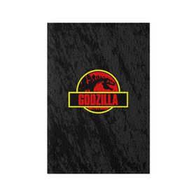Обложка для паспорта матовая кожа с принтом JURASSIC GODZILLA в городе Новоалтайск, натуральная матовая кожа | размер 19,3 х 13,7 см; прозрачные пластиковые крепления | Тематика изображения на принте: comic con | godzilla | gojira | logo | годзилла | знаки | иероглифы | лого | монстр | фильм | чудовище