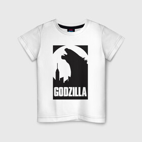 Детская футболка хлопок с принтом GODZILLA POSTER в городе Новоалтайск, 100% хлопок | круглый вырез горловины, полуприлегающий силуэт, длина до линии бедер | comic con | godzilla | gojira | logo | годзилла | знаки | иероглифы | лого | монстр | фильм | чудовище