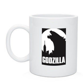 Кружка с принтом GODZILLA POSTER в городе Новоалтайск, керамика | объем — 330 мл, диаметр — 80 мм. Принт наносится на бока кружки, можно сделать два разных изображения | Тематика изображения на принте: comic con | godzilla | gojira | logo | годзилла | знаки | иероглифы | лого | монстр | фильм | чудовище