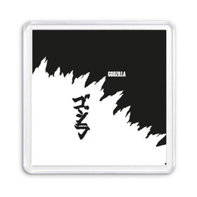 Магнит 55*55 с принтом GODZILLA | ГОДЗИЛЛА в городе Новоалтайск, Пластик | Размер: 65*65 мм; Размер печати: 55*55 мм | Тематика изображения на принте: comic con | godzilla | gojira | logo | годзилла | знаки | иероглифы | лого | монстр | фильм | чудовище