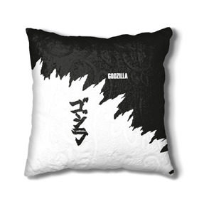 Подушка 3D с принтом GODZILLA | ГОДЗИЛЛА в городе Новоалтайск, наволочка – 100% полиэстер, наполнитель – холлофайбер (легкий наполнитель, не вызывает аллергию). | состоит из подушки и наволочки. Наволочка на молнии, легко снимается для стирки | comic con | godzilla | gojira | logo | годзилла | знаки | иероглифы | лого | монстр | фильм | чудовище