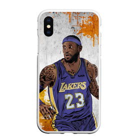 Чехол для iPhone XS Max матовый с принтом Леброн Джеймс в городе Новоалтайск, Силикон | Область печати: задняя сторона чехла, без боковых панелей | Тематика изображения на принте: 