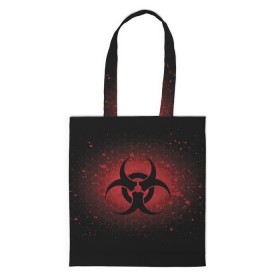 Шоппер 3D с принтом Biohazard в городе Новоалтайск, 100% полиэстер | Плотность: 200 г/м2; Размер: 34×35 см; Высота лямок: 30 см | biohazard | plague inc | биологическая опасность | знак