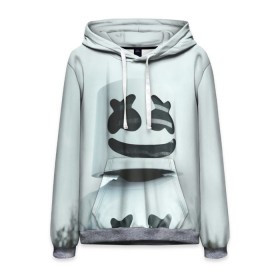 Мужская толстовка 3D с принтом MARSHMELLO в городе Новоалтайск, 100% полиэстер | двухслойный капюшон со шнурком для регулировки, мягкие манжеты на рукавах и по низу толстовки, спереди карман-кенгуру с мягким внутренним слоем. | dj | marshmello | usa | америка | клубная музыка | маршмелло | музыка | музыкант