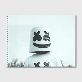 Альбом для рисования с принтом MARSHMELLO в городе Новоалтайск, 100% бумага
 | матовая бумага, плотность 200 мг. | Тематика изображения на принте: dj | marshmello | usa | америка | клубная музыка | маршмелло | музыка | музыкант