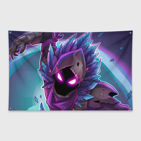 Флаг-баннер с принтом FORTNITE RAVEN в городе Новоалтайск, 100% полиэстер | размер 67 х 109 см, плотность ткани — 95 г/м2; по краям флага есть четыре люверса для крепления | 2019 | cybersport | esport | fortnite | game | logo | игра | киберспорт | логотип | симулятор строительства | строительство | фиолетовый | фирменные цвета | фортнайт