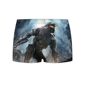 Мужские трусы 3D с принтом Halo в городе Новоалтайск, 50% хлопок, 50% полиэстер | классическая посадка, на поясе мягкая тканевая резинка | halo | wars | космос | крепость | мир | ореол | оружие | реквием | стратегия | супер | фантастика
