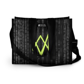Сумка-шоппер 3D с принтом WATCH DOGS 2 в городе Новоалтайск, 100% полиэстер | застегивается на металлическую кнопку; внутренний карман застегивается на молнию. Стенки укреплены специальным мягким материалом, чтобы защитить содержимое от несильных ударов
 | action | ct os | fox | gamer | hacker | player | watch dogs | watch dogs 2 | знак лиса | хакер