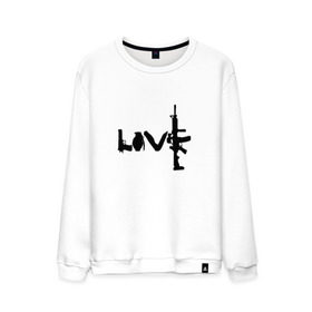 Мужской свитшот хлопок с принтом LOVE WEAPON в городе Новоалтайск, 100% хлопок |  | cs go | gamer | love | love weapon | player | rainbow six soege | weapon | автомат | граната | нож | оружие | пистолет