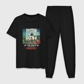 Мужская пижама хлопок с принтом System of a Down в городе Новоалтайск, 100% хлопок | брюки и футболка прямого кроя, без карманов, на брюках мягкая резинка на поясе и по низу штанин
 | soad | soil | system of a down | группа | дав | дарон малакян | джон долмаян | метал | ню | оф | рок | серж танкян | систем | соад | сод | соэд | шаво одаджян | э доун
