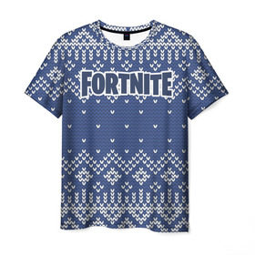 Мужская футболка 3D с принтом Новогодний Fortnite в городе Новоалтайск, 100% полиэфир | прямой крой, круглый вырез горловины, длина до линии бедер | Тематика изображения на принте: 