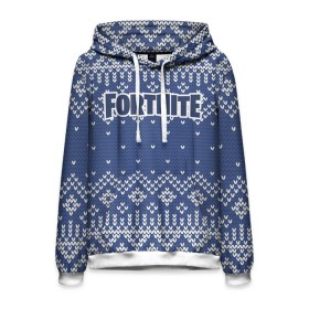 Мужская толстовка 3D с принтом Новогодний Fortnite в городе Новоалтайск, 100% полиэстер | двухслойный капюшон со шнурком для регулировки, мягкие манжеты на рукавах и по низу толстовки, спереди карман-кенгуру с мягким внутренним слоем. | Тематика изображения на принте: 
