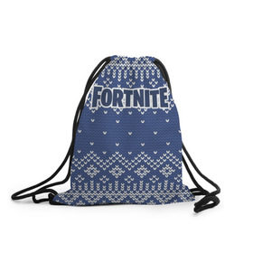 Рюкзак-мешок 3D с принтом Новогодний Fortnite в городе Новоалтайск, 100% полиэстер | плотность ткани — 200 г/м2, размер — 35 х 45 см; лямки — толстые шнурки, застежка на шнуровке, без карманов и подкладки | 