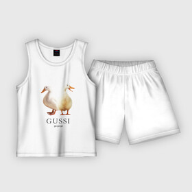 Детская пижама с шортами хлопок с принтом Gussi в городе Новоалтайск,  |  | gucci | gussi | гусь | гучи | гуччи