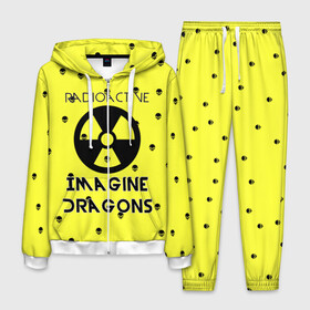 Мужской костюм 3D с принтом Imagine Dragons radioactive в городе Новоалтайск, 100% полиэстер | Манжеты и пояс оформлены тканевой резинкой, двухслойный капюшон со шнурком для регулировки, карманы спереди | dragons | evolve | imagines | imagining | radioactive | вообрази драконов | имеджин драгонс | рок | хит