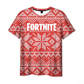 Мужская футболка 3D с принтом Новогодний Fortnite в городе Новоалтайск, 100% полиэфир | прямой крой, круглый вырез горловины, длина до линии бедер | Тематика изображения на принте: fortnite | save | the | world | борьба | выживани | зомби | монстры | симулятора | фортнайт