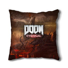 Подушка 3D с принтом DOOM Eternal в городе Новоалтайск, наволочка – 100% полиэстер, наполнитель – холлофайбер (легкий наполнитель, не вызывает аллергию). | состоит из подушки и наволочки. Наволочка на молнии, легко снимается для стирки | Тематика изображения на принте: doom | doomguy | slayer | вечный | дум | думгай | палач рока
