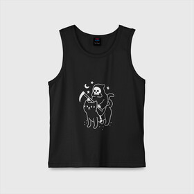 Детская майка хлопок с принтом CAT GOT YOUR SOUL в городе Новоалтайск,  |  | 666 | animal | cat | dark souls | dead | death | diablo | die | kitty | metal | pets | rip | rock | домашние животные | дьявол | животные | кот | котики | кошки | нож | оружие | пафосные | питомец | рок | темные души | яд