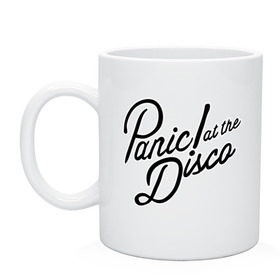 Кружка с принтом Panic at the disco logo в городе Новоалтайск, керамика | объем — 330 мл, диаметр — 80 мм. Принт наносится на бока кружки, можно сделать два разных изображения | brendon urie | patd | spencer smith | tyan ross