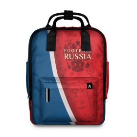 Женский рюкзак 3D с принтом Football Russia в городе Новоалтайск, 100% полиэстер | лямки с регулируемой длиной, сверху ручки, чтобы рюкзак нести как сумку. Основное отделение закрывается на молнию, как и внешний карман. Внутри два дополнительных кармана, один из которых закрывается на молнию. По бокам два дополнительных кармашка, куда поместится маленькая бутылочка
 | football | russia | вперед | герб | мяч | россии | россия | сборная | форма | футбол | чемпионат
