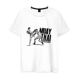 Мужская футболка хлопок с принтом Muay Thai. Тайский бокс в городе Новоалтайск, 100% хлопок | прямой крой, круглый вырез горловины, длина до линии бедер, слегка спущенное плечо. | boxing | champion | fight | fist | kick | muay | ring | sport | thai | thailand | бой | бокс | кулак | муай | ринг | спорт | таиланд | тай | тайский | удар | чемпион
