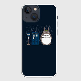 Чехол для iPhone 13 mini с принтом Тоторо и Тардис в городе Новоалтайск,  |  | anime | аниме | анимэ | герои | канта огаки | котобус | мой сосед тоторо | мультсериал | мультфильм | мэй кусакабэ | сацуки кусакабэ | сусуватари | тацуо кусакабэ | тоторо | ясуко кусакабэ