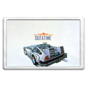 Магнит 45*70 с принтом De Lorean Outatime в городе Новоалтайск, Пластик | Размер: 78*52 мм; Размер печати: 70*45 | 