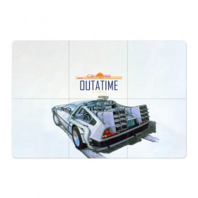 Магнитный плакат 3Х2 с принтом De Lorean Outatime в городе Новоалтайск, Полимерный материал с магнитным слоем | 6 деталей размером 9*9 см | 