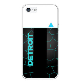 Чехол для iPhone 5/5S матовый с принтом DETROIT в городе Новоалтайск, Силикон | Область печати: задняя сторона чехла, без боковых панелей | Тематика изображения на принте: 3d | detroit | абстракция | белый | город | игра | лого | логотип | надпись | полосы | треугольник | фигура | черный