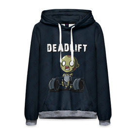 Мужская толстовка 3D с принтом Deadlift в городе Новоалтайск, 100% полиэстер | двухслойный капюшон со шнурком для регулировки, мягкие манжеты на рукавах и по низу толстовки, спереди карман-кенгуру с мягким внутренним слоем. | Тематика изображения на принте: deadlift | жим | сморт | фитнес