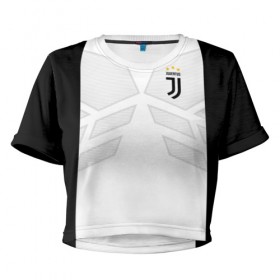 Женская футболка 3D укороченная с принтом JUVENTUS SPORT (НА СПИНЕ) в городе Новоалтайск, 100% полиэстер | круглая горловина, длина футболки до линии талии, рукава с отворотами | cr7 | fc | football | football club | juve | juventus | ronaldo | sport | роналдо | спорт | спортивные | униформа | фирменные цвета | фк | футбол | футбольный клуб | ювентус