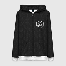 Женская толстовка 3D на молнии с принтом LINKIN PARK в городе Новоалтайск, 100% полиэстер | длина до линии бедра, манжеты и пояс оформлены мягкой тканевой резинкой, двухслойный капюшон со шнурком для регулировки, спереди молния, по бокам два кармана | alteranative rock | linkin park | logo | music | rap | rock | альтернативный рок | группа | лого | музыка | реп | рок