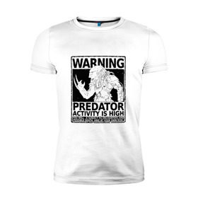 Мужская футболка премиум с принтом PREDATOR в городе Новоалтайск, 92% хлопок, 8% лайкра | приталенный силуэт, круглый вырез ворота, длина до линии бедра, короткий рукав | Тематика изображения на принте: 90 е | alien | predator | алфи аллен | кино | оливия манн | пришельцы | фильмы | хищник | чужой | шейн блэк
