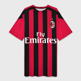 Платье-футболка 3D с принтом Milan home 18 19 в городе Новоалтайск,  |  | champions | cup | fifa | gonzalo | higuain | italy | league | milan | uefa | world | гонсало | игуаин | италия | лига | милан | мира | уефа | фифа | чемпионат | чемпионов