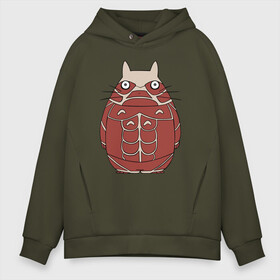 Мужское худи Oversize хлопок с принтом Attack on Totoro в городе Новоалтайск, френч-терри — 70% хлопок, 30% полиэстер. Мягкий теплый начес внутри —100% хлопок | боковые карманы, эластичные манжеты и нижняя кромка, капюшон на магнитной кнопке | anime | attack on titan | totoro | аниме | атака титанов | тоторо