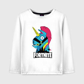 Детский лонгслив хлопок с принтом Fortnite в городе Новоалтайск, 100% хлопок | круглый вырез горловины, полуприлегающий силуэт, длина до линии бедер | fn | fortnite | боец | бургер | гамбургер | единорог | игра | лошадь | на коне | радужный единорог | фн | форт | форт найт | фортнайт